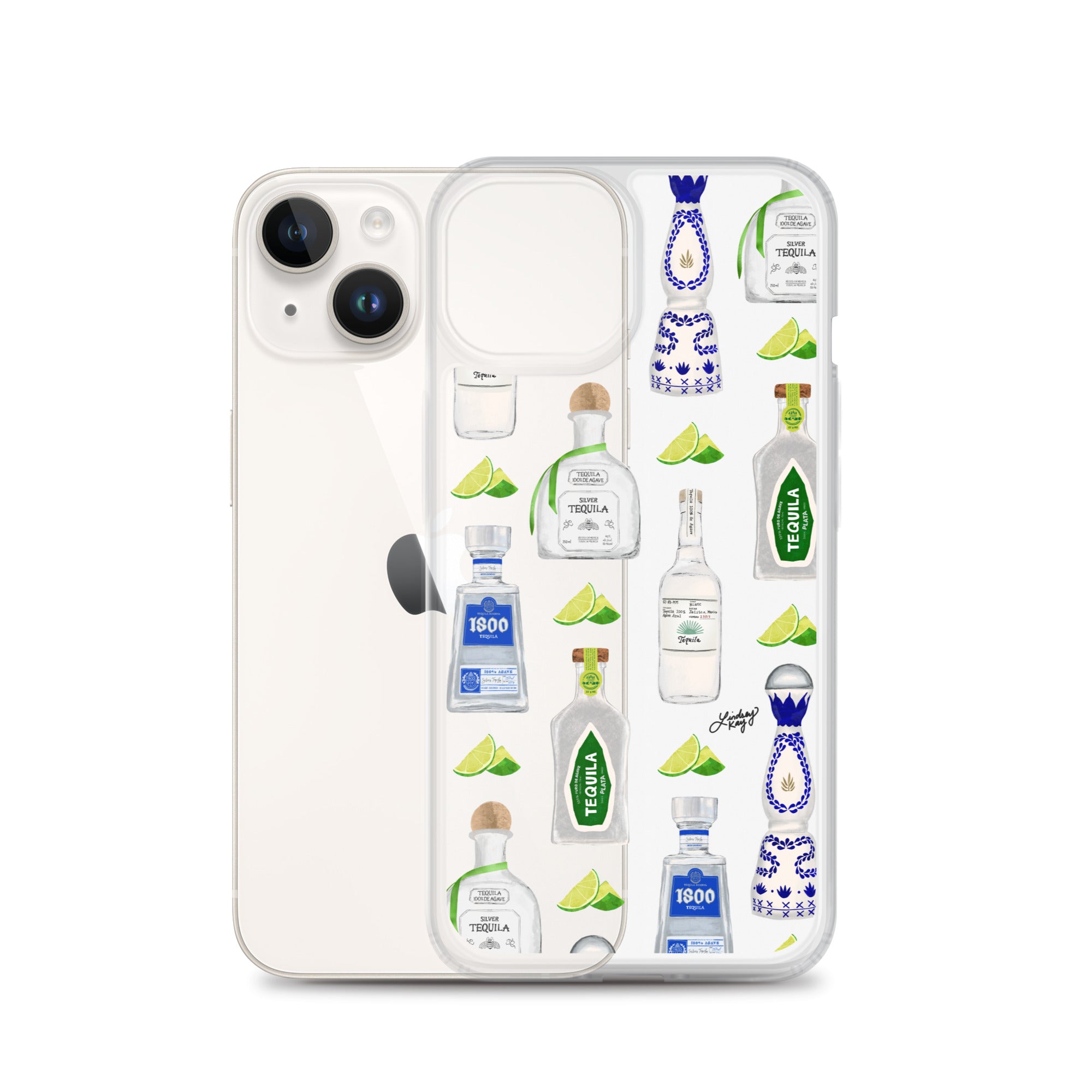 Ilustración de botellas de tequila - Funda transparente para iPhone®